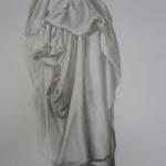 Étude de drapé, dessin au crayon de Claire