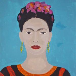 Frida Kahlo, acrylique sur toile de Fabienne
