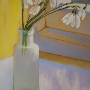 Perce-neige, huile sur toile de Françoise